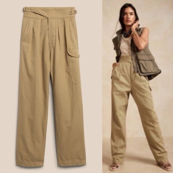 banana republic heritage explorer pant size 12 in Utilitarian Khaki linen cotton - Picture 1 of 13